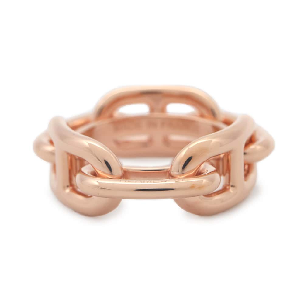 HERMES Legato Chaine d'Ancre Scarf Ring Pink Gold Metal