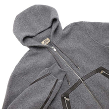 将图像加载到图库查看器中，HERMES Hooded/Zip-up Parkas Size M Gray Wool 57% Cashmere43% Lambskin
