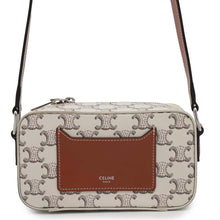 Load image into Gallery viewer, CELINE Triomphe Shoulder Bag Tan/Ecru114902DNK PVC Coated Canvas
