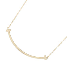 将图像加载到图库查看器中，TIFFANY&amp;Co. T Smile Necklace Size Small60011679 18K Yellow Gold
