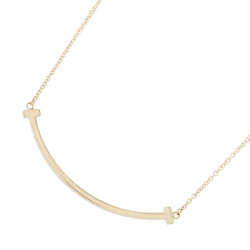 TIFFANY&Co. T Smile Necklace Size Small60011679 18K Yellow Gold