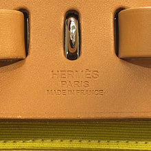 将图像加载到图库查看器中，HERMES Herbag Zip Ad Lime/Natural Toile Officier   Vache Hunter Leather Size PM
