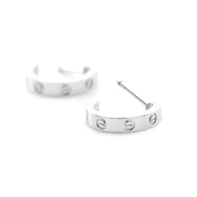 将图像加载到图库查看器中，CARTIER Mini Love Hoop EarringsB8028900 18K White Gold
