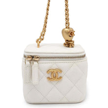 将图像加载到图库查看器中，CHANEL Vanity Chain Bag WhiteAP3203 Caviar Leather
