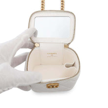 Load image into Gallery viewer, CHANEL Vanity Chain Bag WhiteAP3203 Caviar Leather
