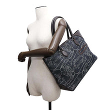 Load image into Gallery viewer, Berluti Tote Bag Navy/Brown Jacquard denim Leather
