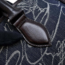 Load image into Gallery viewer, Berluti Tote Bag Navy/Brown Jacquard denim Leather
