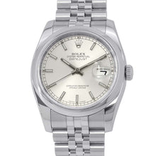 将图像加载到图库查看器中，ROLEX Datejust W36mm Stainless Steel Silver Dial116200
