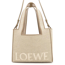 将图像加载到图库查看器中，LOEWE font tote EcruALF1B61X11 Canvas Size Medium
