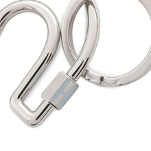 Load image into Gallery viewer, HERMES Key Ring Fair a Cheval Silver/Blue Run Metal
