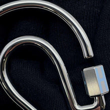 Load image into Gallery viewer, HERMES Key Ring Fair a Cheval Silver/Blue Run Metal
