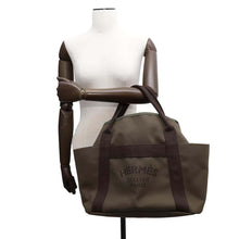 Load image into Gallery viewer, HERMES Sac de Pansage Groom Khaki/Fu Canvas Leather
