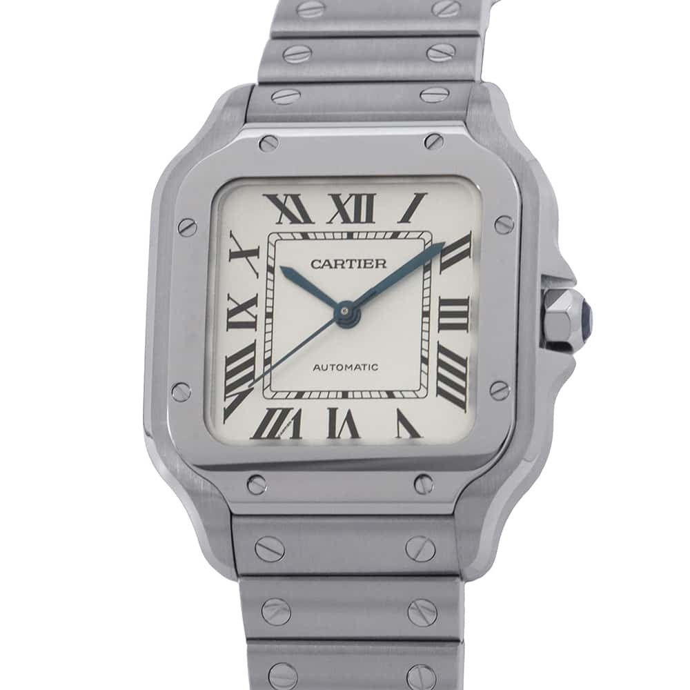 CARTIER Santos de Cartier watch MM W35.1mm Stainless Steel Silver DialWSSA0029