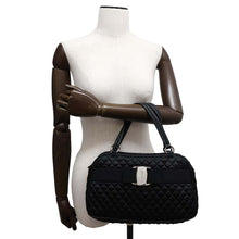 Load image into Gallery viewer, Ferragamo Vara Ribbon Quilted Handbag BlackGG-21D919 Nylon
