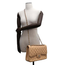 Load image into Gallery viewer, CHANEL Matelasse W Chain W Flap Shoulder Bag BeigeA58600 Caviar Leather Size 30
