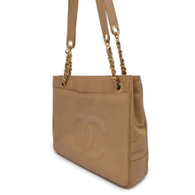 Load image into Gallery viewer, CHANEL CC Logo Chain Tote BeigeA04565 Caviar Leather
