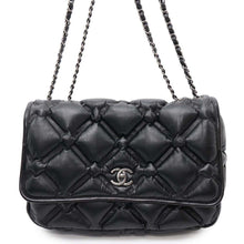 将图像加载到图库查看器中，CHANEL Bubble Quilt Matelasse ChainShoulder Black Lambskin
