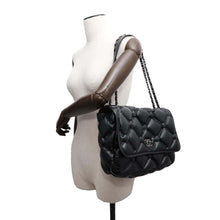 将图像加载到图库查看器中，CHANEL Bubble Quilt Matelasse ChainShoulder Black Lambskin
