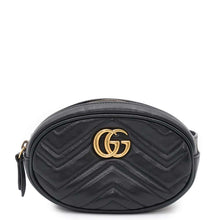 Load image into Gallery viewer, GUCCI GG Marmont Waist Bag Black476434 Leather
