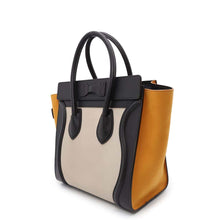 Load image into Gallery viewer, CELINE Luggage shopper Black/White/Yellow167793 Leather suede Size micro
