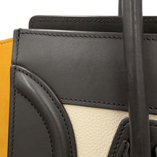 Load image into Gallery viewer, CELINE Luggage shopper Black/White/Yellow167793 Leather suede Size micro
