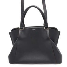 将图像加载到图库查看器中，CARTIER C de Cartier 2way Bag Black Leather
