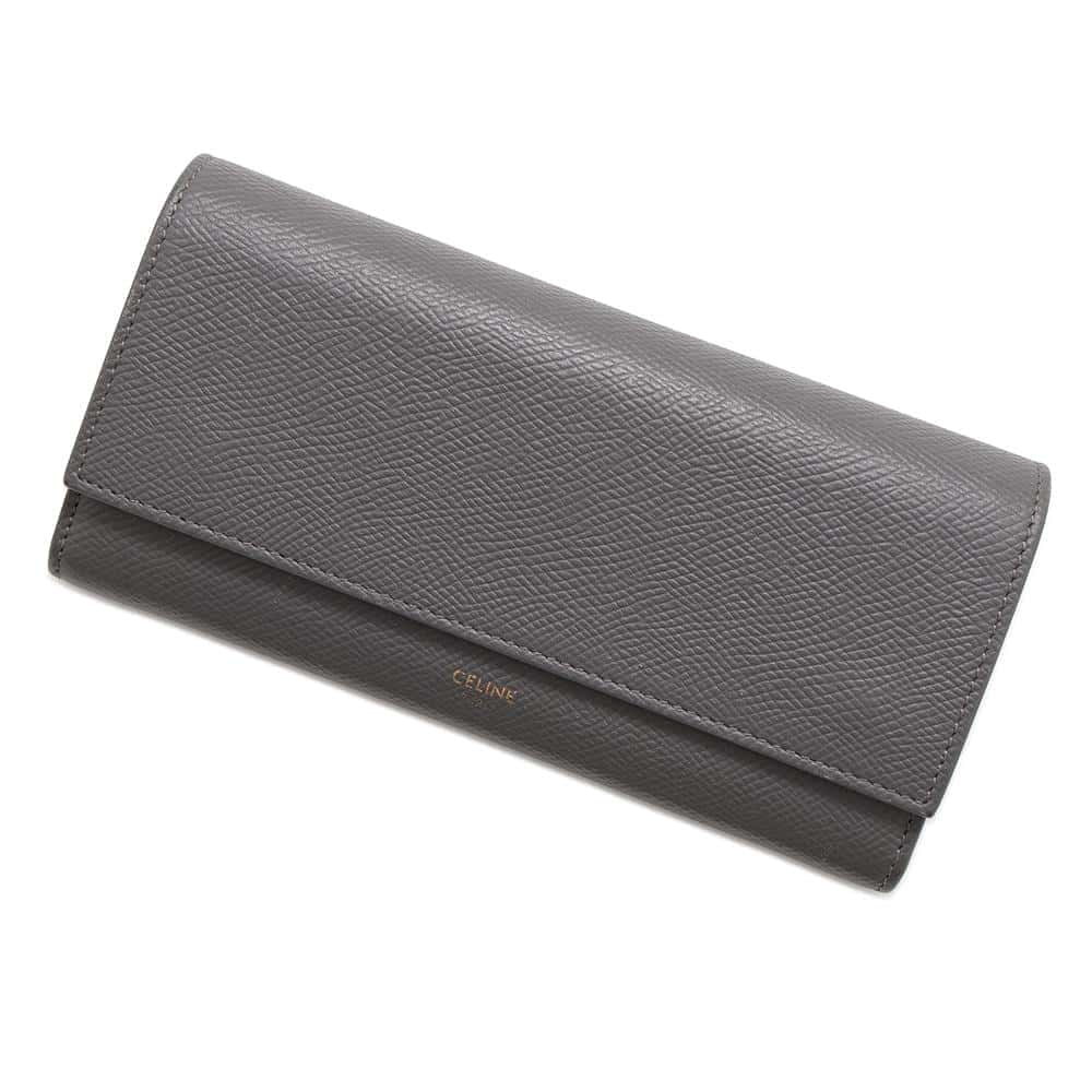 CELINE Long flap wallet Gray10B563BEL.09GM Leather