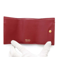 Load image into Gallery viewer, PRADA Tri-fold compact wallet Red1MH021 Leather
