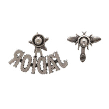 Load image into Gallery viewer, Dior J&#39;Adior BEE Earrings Rhinestone Silver Metal
