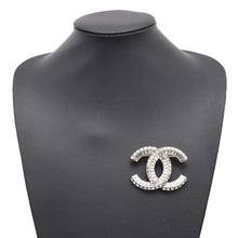 Load image into Gallery viewer, CHANEL CC Logo Brooch Rhinestone SilverA63085 Metal  Rhinestone
