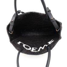 Load image into Gallery viewer, LOEWE Standard A4 Tote Bag BlackA563R18X04 Raffia Leather Size Small
