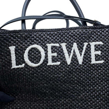 将图像加载到图库查看器中，LOEWE Standard A4 Tote Bag BlackA563R18X04 Raffia Leather Size Small
