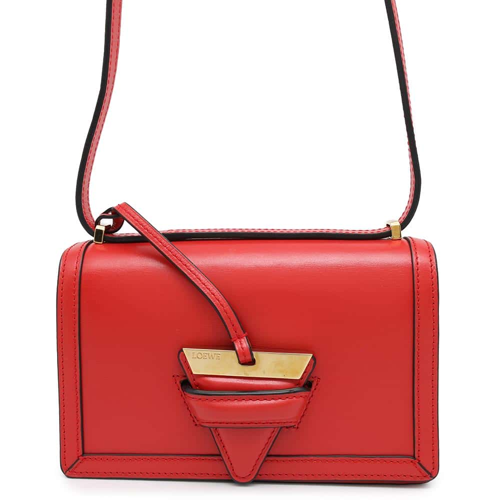 LOEWE Barcelona Shoulder Bag Red Leather