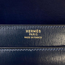 将图像加载到图库查看器中，HERMES fonsbell Navy Box Calf Leather
