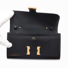 将图像加载到图库查看器中，HERMES Constance Long Togo Black Box Calf Leather
