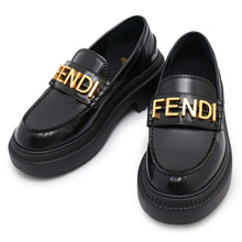 将图像加载到图库查看器中，FENDI Graphy Loafers Black8D8383 Leather Size 36
