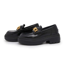 将图像加载到图库查看器中，FENDI Graphy Loafers Black8D8383 Leather Size 36
