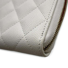 Load image into Gallery viewer, CHANEL Matelasse Zip Around Chozai Cloth WhiteAP3181 Caviar Leather
