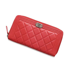 Load image into Gallery viewer, CHANEL Boy Chanel Round Zip Long Wallet RedA80288 Lambskin
