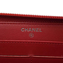 将图像加载到图库查看器中，CHANEL Boy Chanel Round Zip Long Wallet RedA80288 Lambskin
