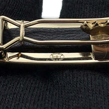 Load image into Gallery viewer, CHANEL RhinestoneWith logo hair clip Gold Gold Plated Leather
