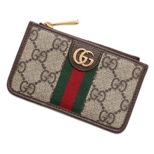 将图像加载到图库查看器中，GUCCI Ophidia Coin purse Brown/Beige671723 GG SupremeCanvas/Leather
