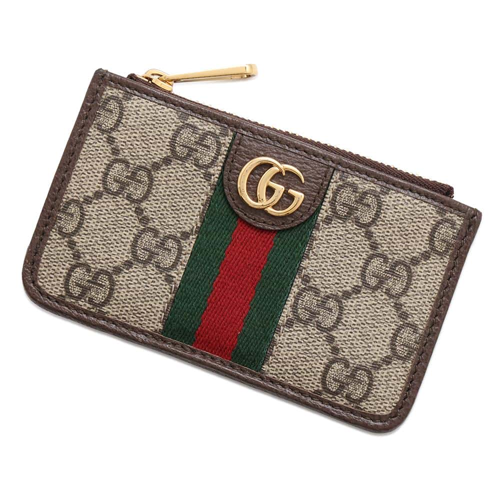 GUCCI Ophidia Coin purse Brown/Beige671723 GG SupremeCanvas/Leather