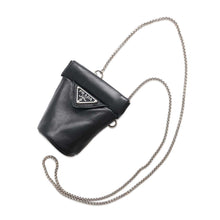 Load image into Gallery viewer, PRADA Mini Necklace Pouch Black1NR002 Leather
