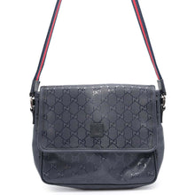 Load image into Gallery viewer, GUCCI Children&#39;s GG Imprime Messenger Bag Navy297559 PVC Coated Canvas Leather
