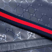 将图像加载到图库查看器中，GUCCI Children&#39;s GG Imprime Messenger Bag Navy297559 PVC Coated Canvas Leather
