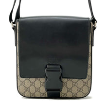 Load image into Gallery viewer, GUCCI Messenger bag Black/Beige473877 GG SupremeCanvas Leather
