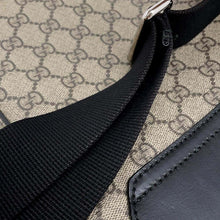 将图像加载到图库查看器中，GUCCI Messenger bag Black/Beige473877 GG SupremeCanvas Leather
