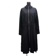 Load image into Gallery viewer, HERMES Ruffled collar zip-up dress Size 40 Black Cotton100%
