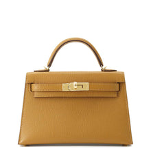 将图像加载到图库查看器中，HERMES Mini Kelly Do Verso Camel/Cacao Chevre Myzore Goatskin
